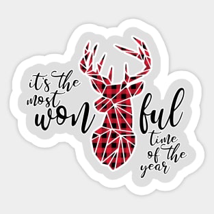 It's the most won-deer-ful time of the year Sticker